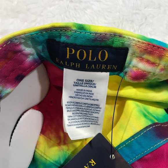 NEW POLO rainbow tie dye baseball cap hat ralph - Picture 10 of 16